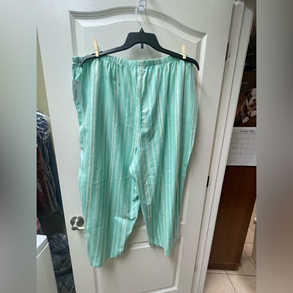 Sonoma Mint Green Striped Pajama Pants - Picture 4 of 9